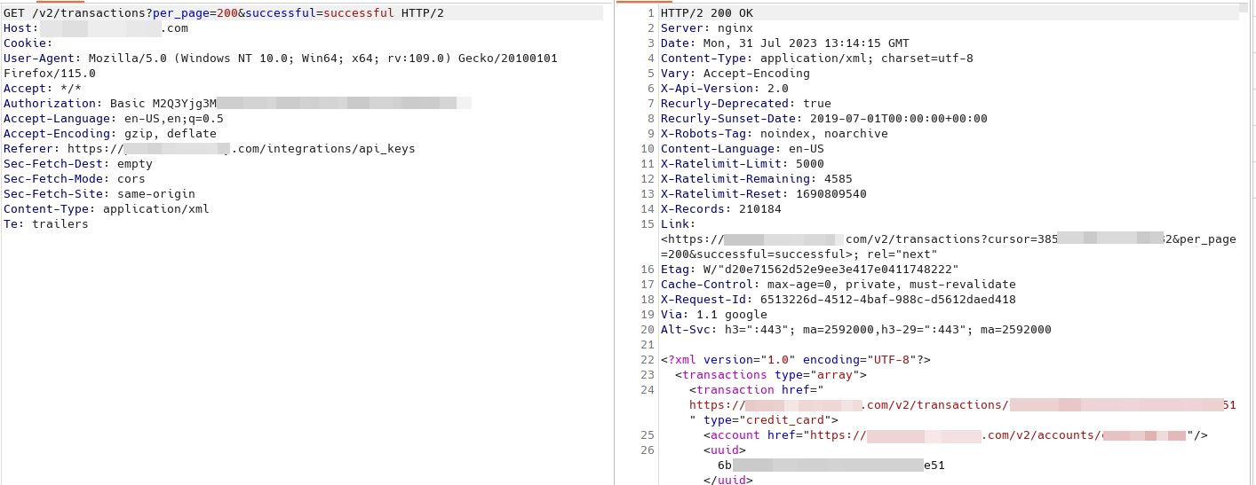 Figure 8 – Listing transactions